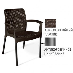 Комплект мебели обеденный SHT-DS22 черно-коричневый / черный (цинк)