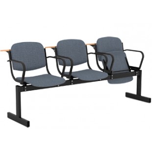 Блок стульев 3-местный, мягкий, откидной, с подлокотниками, лекционный арт.253МОПЛ