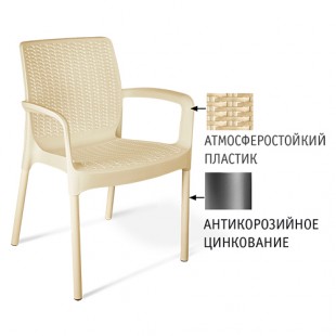 Комплект мебели обеденный SHT-DS23 бежевый / ваниль (цинк)