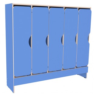 Шкаф для одежды детский 5-секционный 1500х350х1350мм, арт.ШД-5 (СИНИЙ)