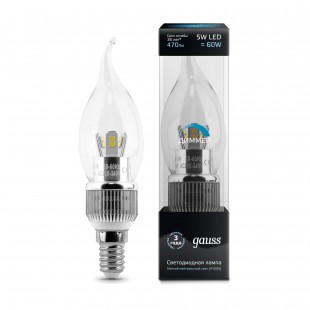 Лампа (LED) Светодиодная Gauss 4100K Filament Candle Tailed