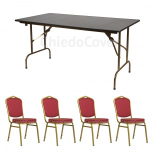 Обеденная группа стол Лидер 1, 4 стула Хит 20мм