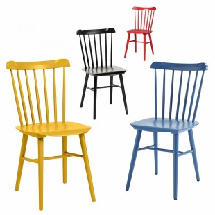 Комплект Такер, 4 стула желтый, черный, красный, синий
