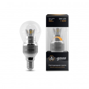 Лампа (LED) Светодиодная Gauss 5W 2700K Filament Globe OPAL