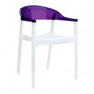 Кресло пластиковое Carmen, белый/ фиолетовый