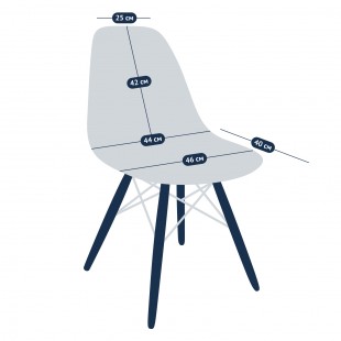 Чехол Е02 на стул Eames, уплотненный серый