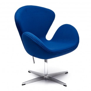 Кресло Swan Chair синий кашемир